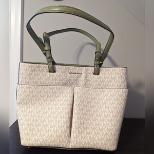 Michael Kors Vanilla Logo Green Bag